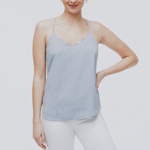 JCREW Striped Scalloped Cami Top